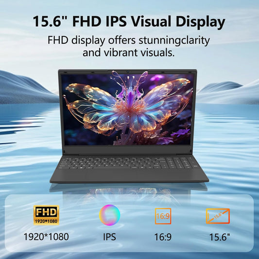 Azeyou FHD 15.6 Inch Laptop, PC Computers Ryzen 3 3200U, Laptop 16GB LPDDR4 RAM & 512GB PCIe SSD, 4500mAh, Business Laptop with Dual-Band WiFi, BT5.0, OS 11 Pro, Black