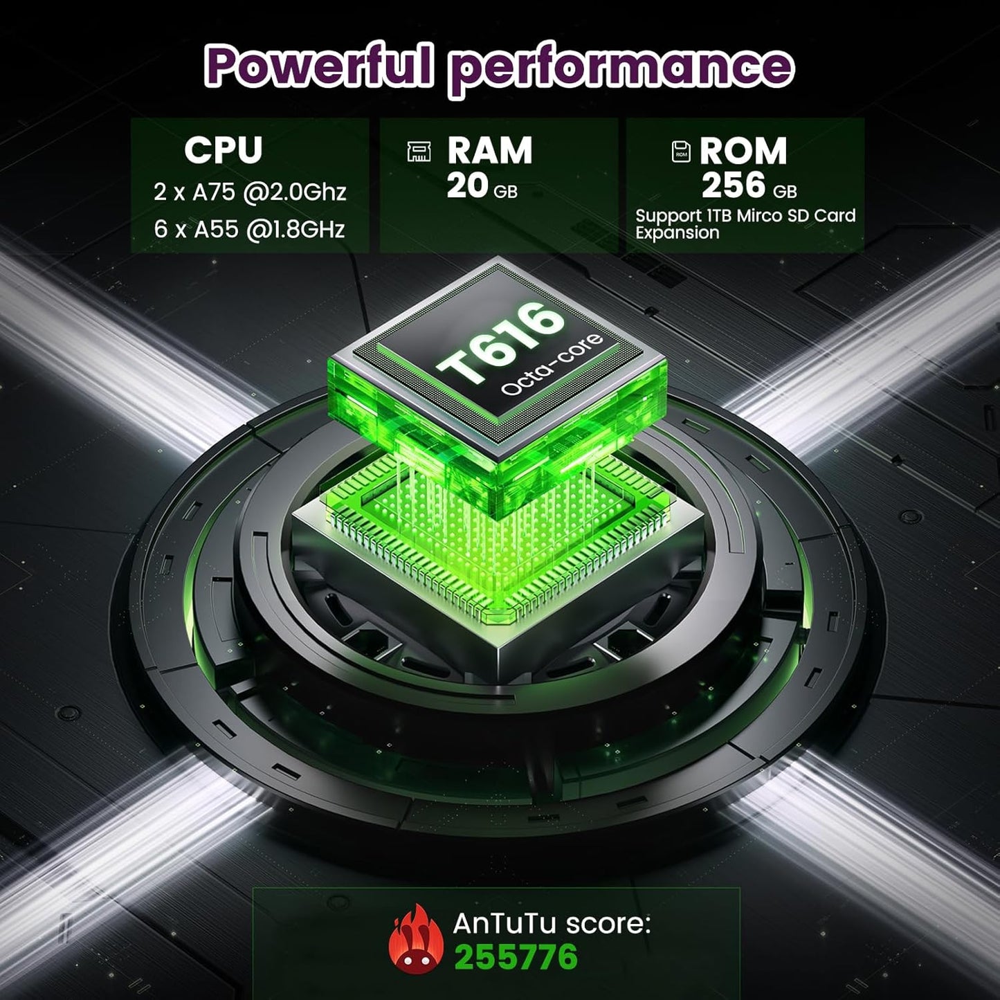 Android Tablet, 12 Inch Tablet with 2K IPS Display & Case, Octa-Core up to 2 GHz, 20GB RAM 256GB ROM 1TB Expand, 8000mAh, 20W Fast Charger, Dual-Band WiFi, Support GPS Face Unlock Widevine L1