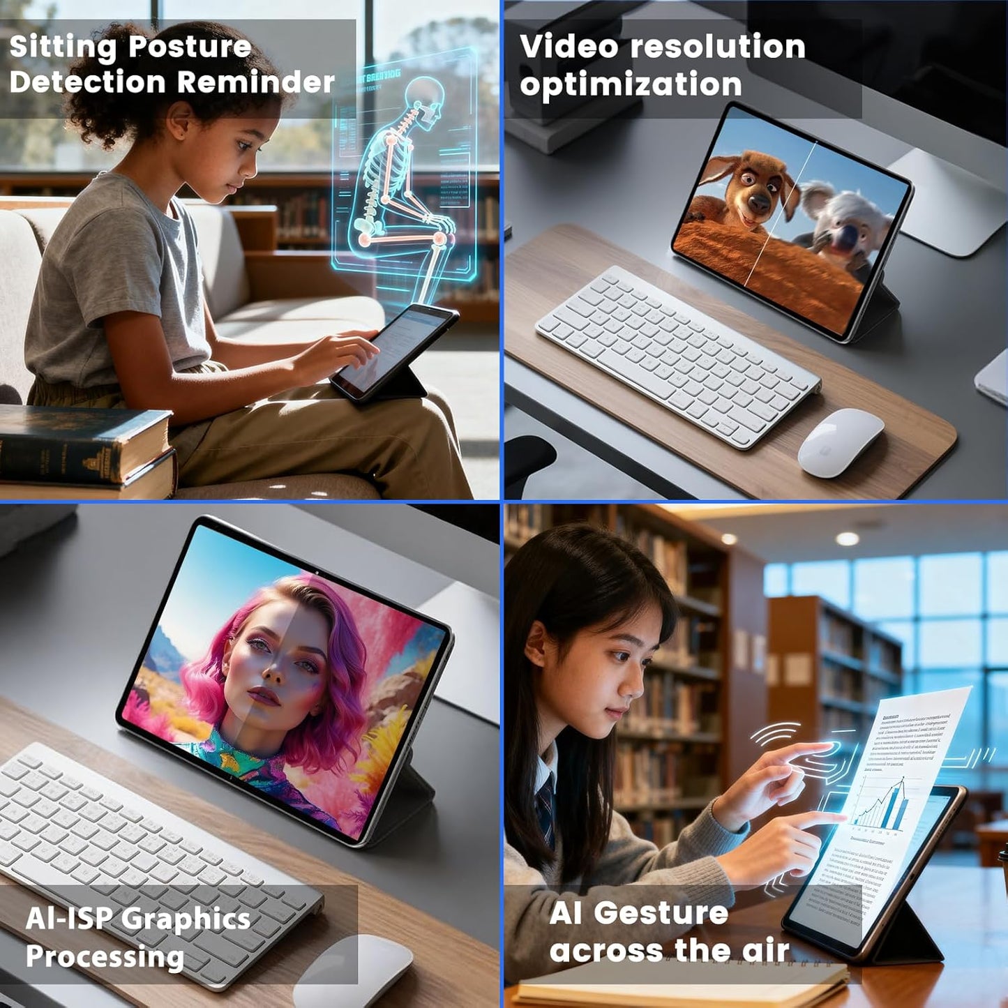 Android 15 Tablet 12 inch, AI Tablet with 2000 × 1200 Display, Octa-Core Up to 2.0GHZ, Tablets Computer with 20GB RAM & 128GB RAM 1TB Expand, 8000 mAh & 20 PD Charger, WiFi 6, BT5.0, Support GMS