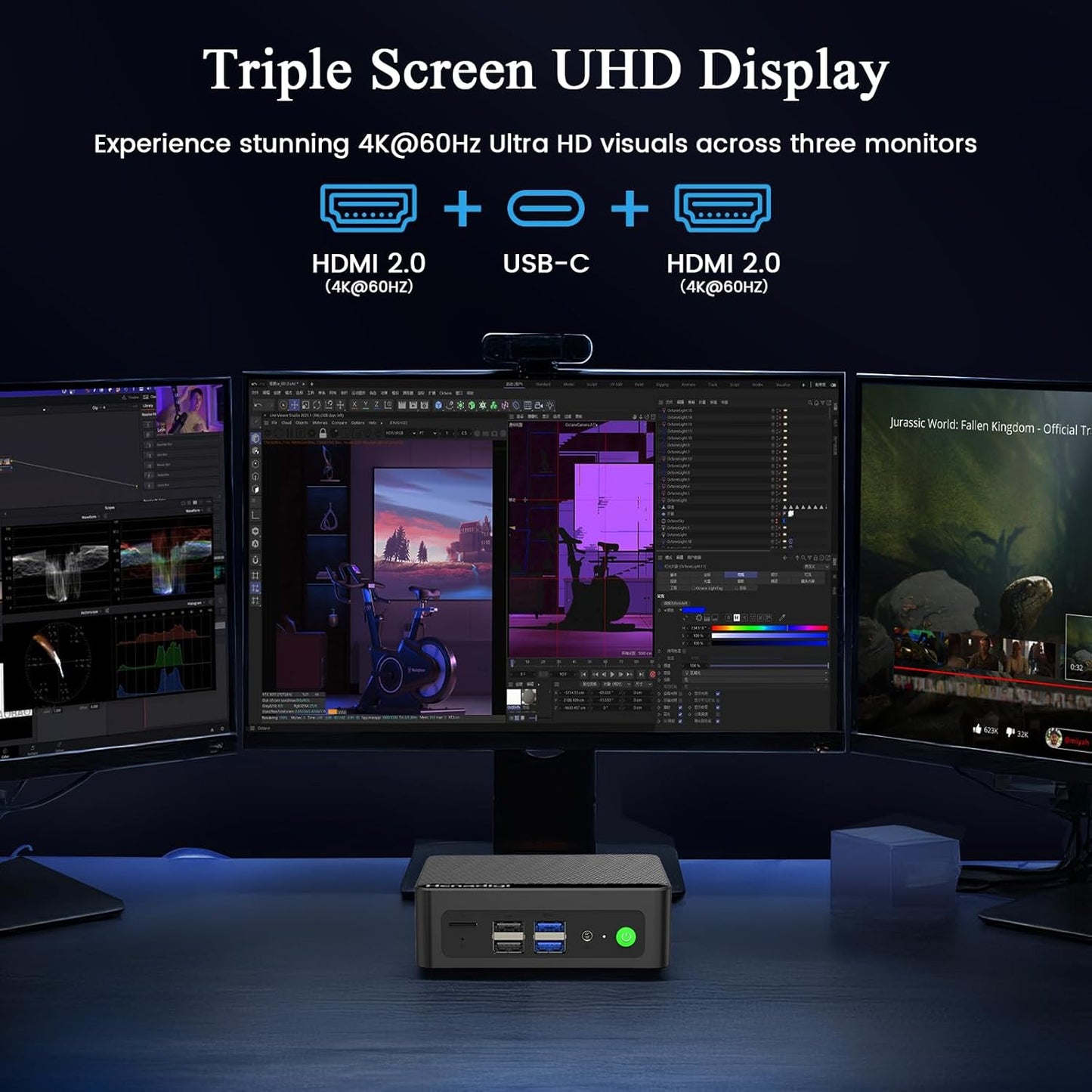 Mini PC Twin Lake N150 (Beat N100/N95, up to 3.6GHz), Mini Computers 16GB RAM 512GB PCIe M.2 SSD, Desktop Mini Computer Support Triple 4K Display, Win 11, HDMI/WiFi 6/BT5.2/LAN for Home/Office