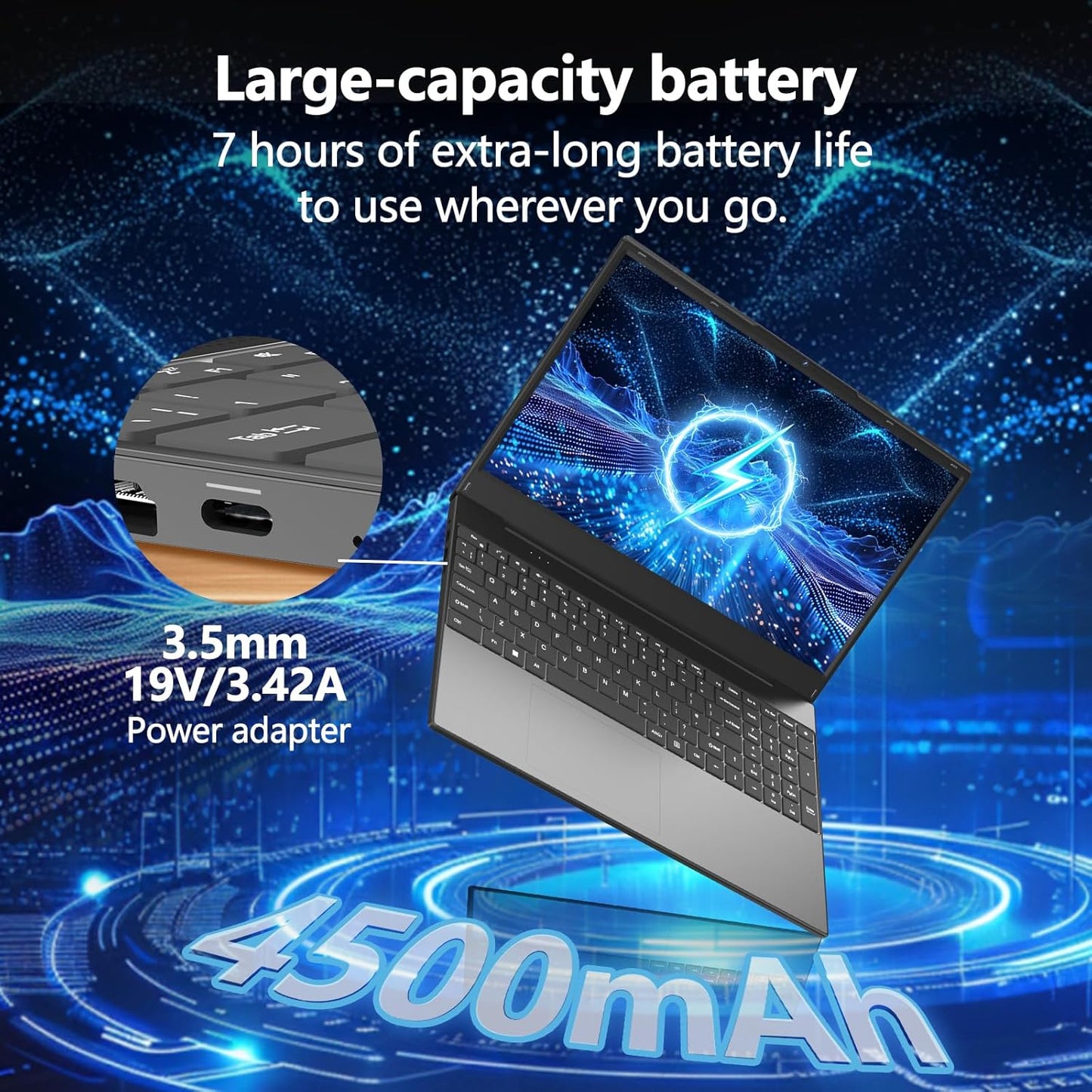 Azeyou FHD 15.6 Inch Laptop, PC Computers Ryzen 3 3200U, Laptop 16GB LPDDR4 RAM & 512GB PCIe SSD, 4500mAh, Business Laptop with Dual-Band WiFi, BT5.0, OS 11 Pro, Black