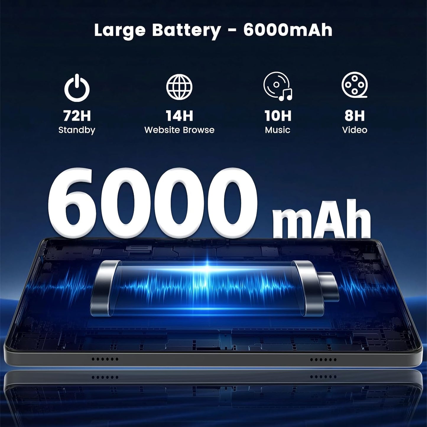 10 Inch Tablet, Octa-Core, Android Tablets Support WiFi 6 & Widevine L1 & GMS, 8GB+128GB 1TB Expand, Mini Tablet with 1280 x 800 IPS HD Touchscreen, 6000mAh Battery