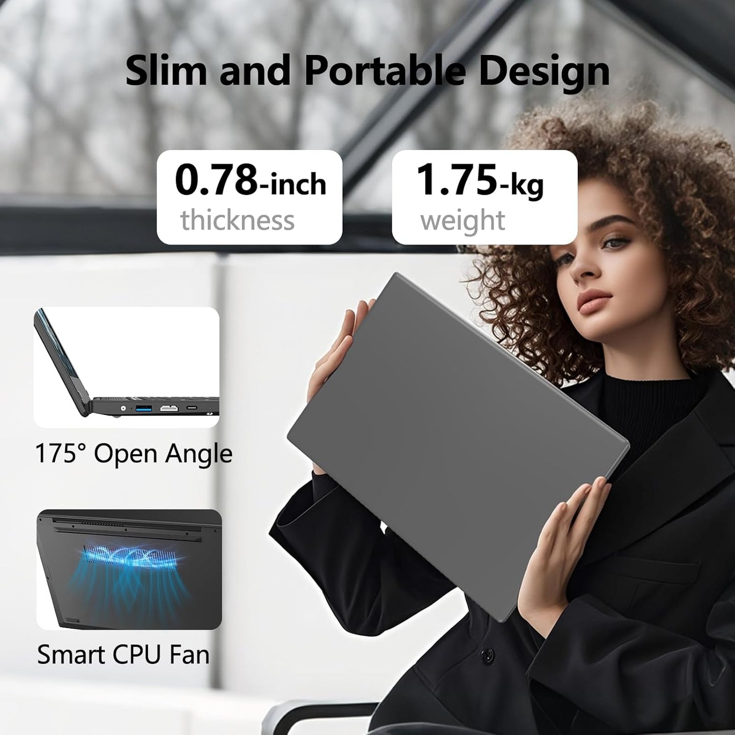 Azeyou FHD 15.6 Inch Laptop, PC Computers Ryzen 3 3200U, Laptop 16GB LPDDR4 RAM & 512GB PCIe SSD, 4500mAh, Business Laptop with Dual-Band WiFi, BT5.0, OS 11 Pro, Black