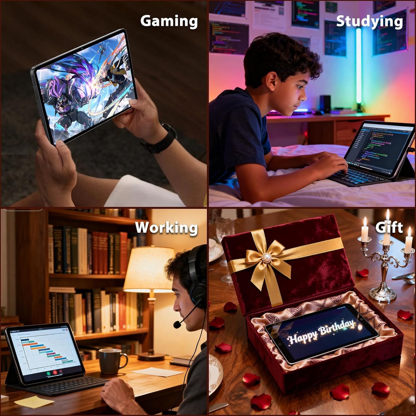 Android 15 Tablet 12 inch, AI Tablet with 2000 × 1200 Display, Octa-Core Up to 2.0GHZ, Tablets Computer with 20GB RAM & 128GB RAM 1TB Expand, 8000 mAh & 20 PD Charger, WiFi 6, BT5.0, Support GMS